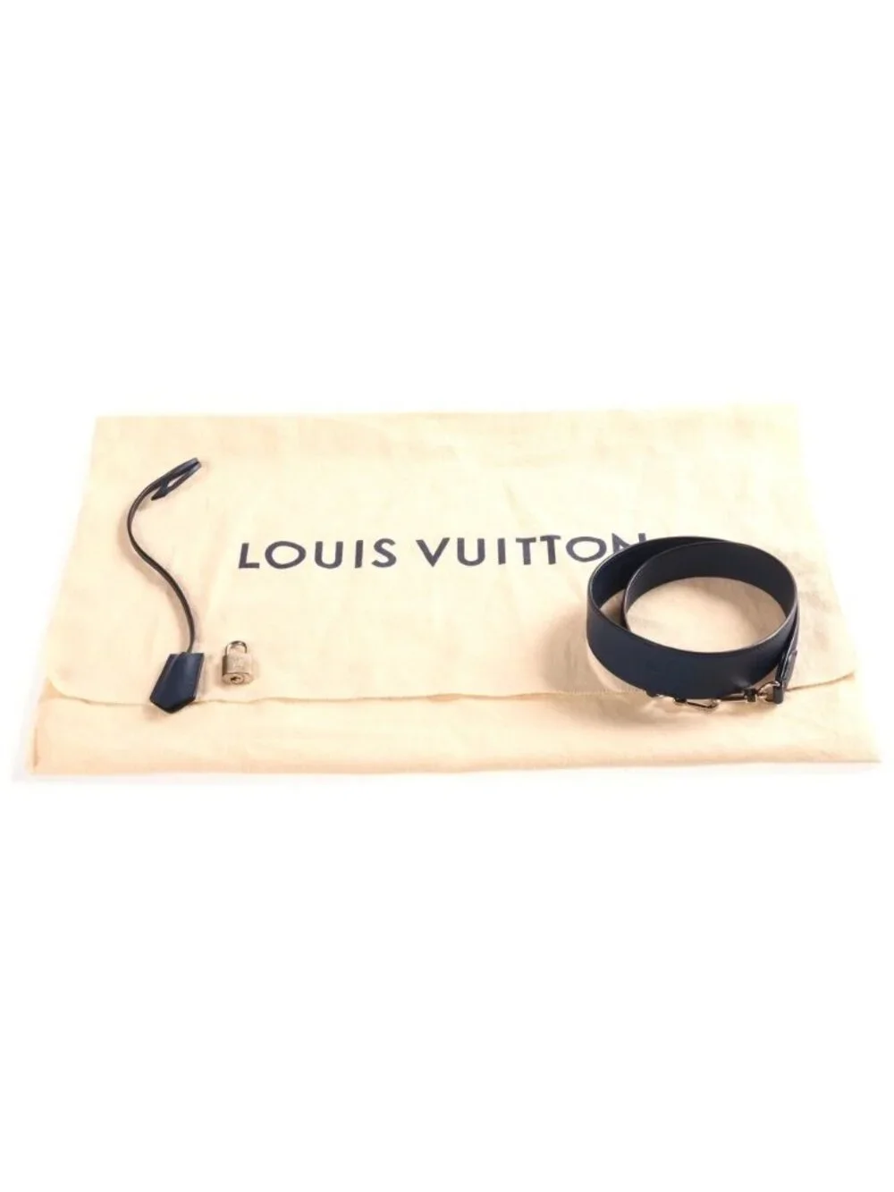 Louis Vuitton Monogram Antia Ixia MM 2-Way Shoulder Bag Navy Leather Silver